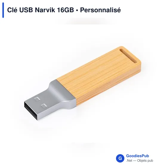 Clé USB personnalisable en bambou avec logo entreprise - Image 2