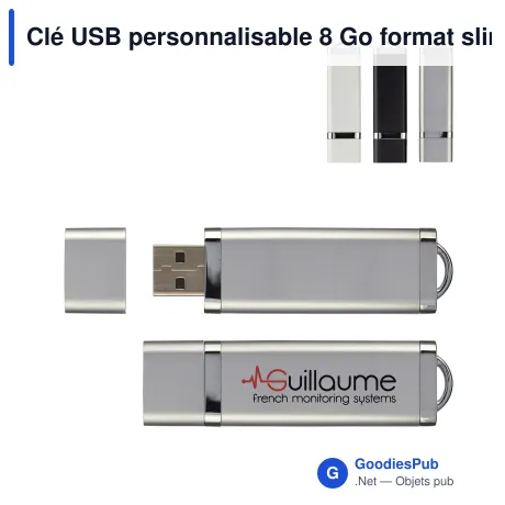 Clé USB personnalisable 8 Go format slim en ABS avec logo - Slim