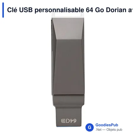 Clé USB personnalisable 64 Go Dorian avec logo