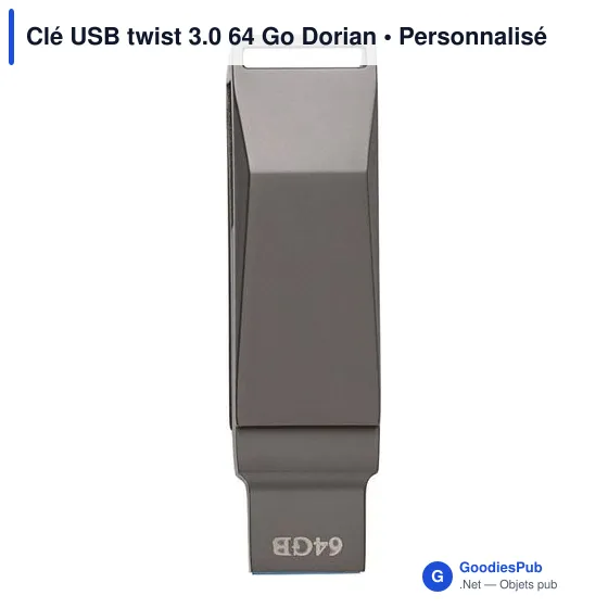 Clé USB personnalisable 64 Go Dorian avec logo - Image 1