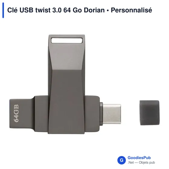 Clé USB personnalisable 64 Go Dorian avec logo - Image 4