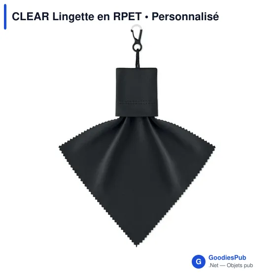 Lingette personnalisable en RPET pour logo - CLEAR - Image 3