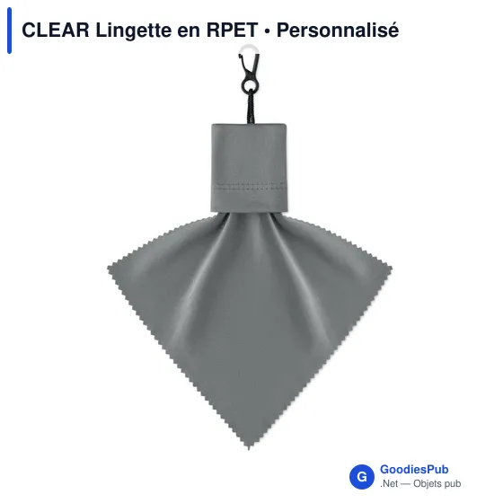 Lingette personnalisable en RPET pour logo - CLEAR - Image 8
