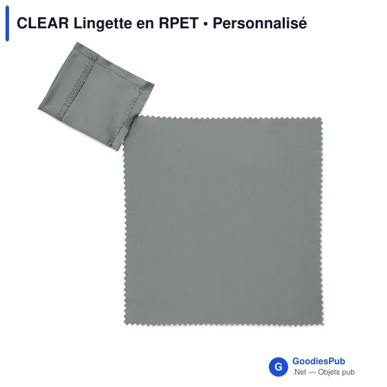 Lingette personnalisable en RPET pour logo - CLEAR - Image 9