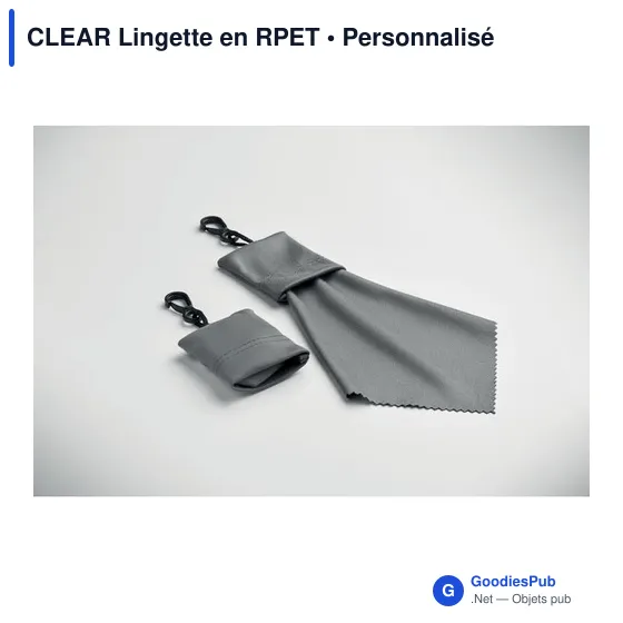 Lingette personnalisable en RPET pour logo - CLEAR - Image 10