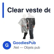 Poncho de pluie personnalisable Clear avec logo - Miniature 2
