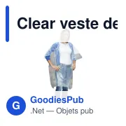 Poncho de pluie personnalisable Clear avec logo - Miniature 3