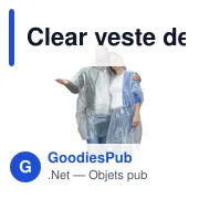 Poncho de pluie personnalisable Clear avec logo - Miniature 4