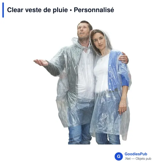 Poncho de pluie personnalisable Clear avec logo - Image 4