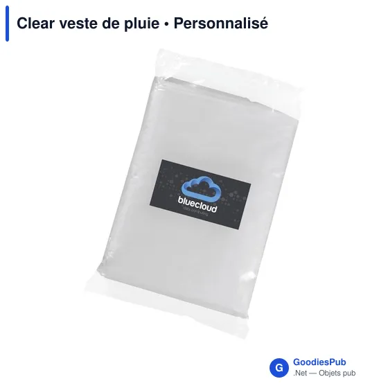 Poncho de pluie personnalisable Clear avec logo - Image 5