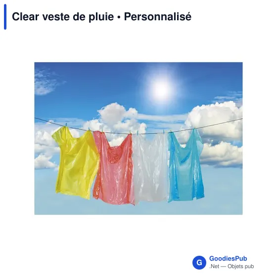 Poncho de pluie personnalisable Clear avec logo - Image 7