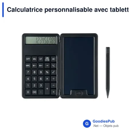 Calculatrice personnalisable avec tablette LCD - CLERKavec logo