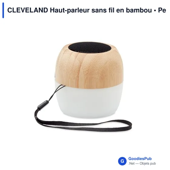 CLEVELAND Haut-parleur sans fil en bambou - Image 1