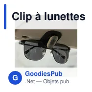 Clip à lunettes personnalisable Nalo pour un rangement pratiqueavec logo - Miniature 1