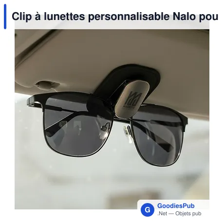 Clip à lunettes personnalisable Nalo pour un rangement pratiqueavec logo