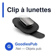 Clip à lunettes personnalisable Nalo pour un rangement pratiqueavec logo - Miniature 2