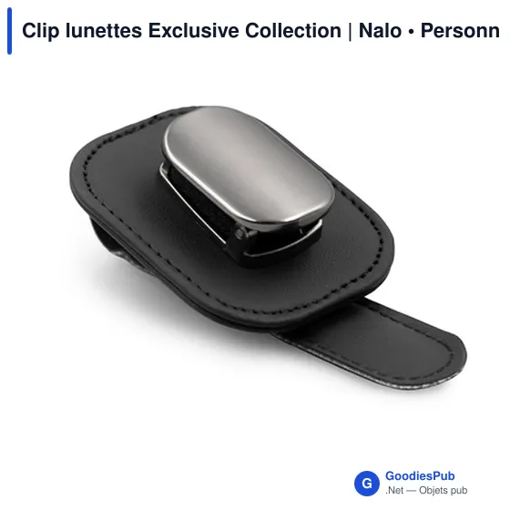 Clip à lunettes personnalisable Nalo pour un rangement pratiqueavec logo - Image 2