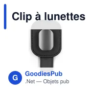 Clip à lunettes personnalisable Nalo pour un rangement pratiqueavec logo - Miniature 3