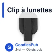 Clip à lunettes personnalisable Nalo pour un rangement pratiqueavec logo - Miniature 4
