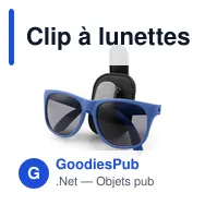 Clip à lunettes personnalisable Nalo pour un rangement pratiqueavec logo - Miniature 5