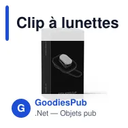 Clip à lunettes personnalisable Nalo pour un rangement pratiqueavec logo - Miniature 6