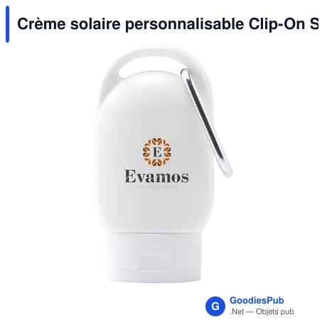 Crème solaire personnalisable Clip-On SPF 30 avec logo