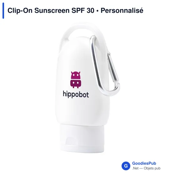 Crème solaire personnalisable Clip-On SPF 30 avec logo - Image 2