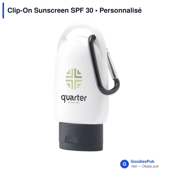 Crème solaire personnalisable Clip-On SPF 30 avec logo - Image 11