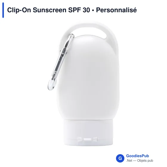 Crème solaire personnalisable Clip-On SPF 30 avec logo - Image 3