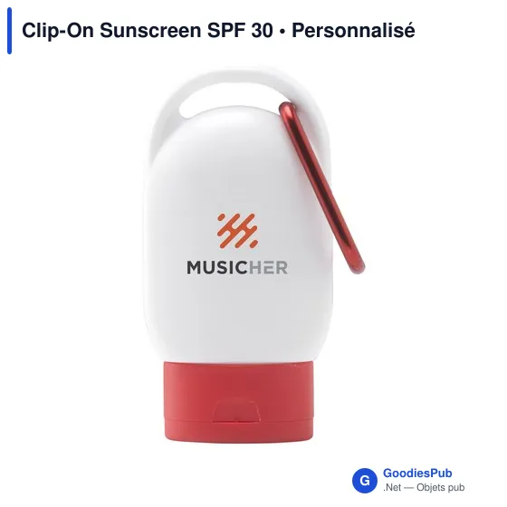 Crème solaire personnalisable Clip-On SPF 30 avec logo - Image 4
