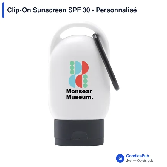 Crème solaire personnalisable Clip-On SPF 30 avec logo - Image 10