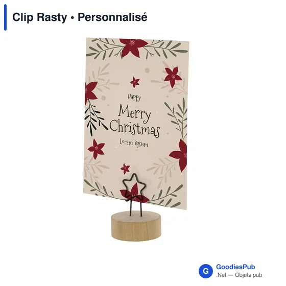 Clip Rasty personnalisable en bois avec logo pour bureau - Image 11