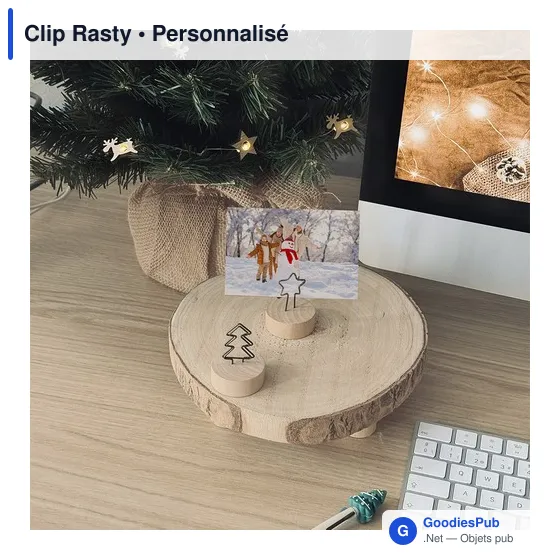 Clip Rasty personnalisable en bois avec logo pour bureau - Image 12