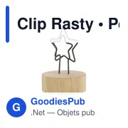 Clip Rasty personnalisable en bois avec logo pour bureau - Miniature 3
