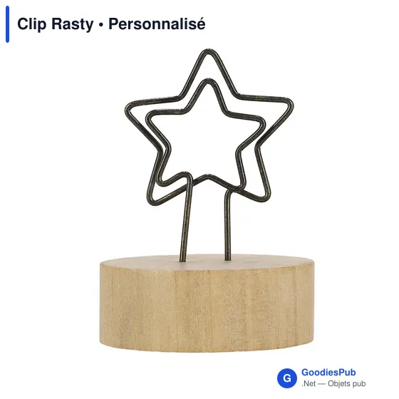 Clip Rasty personnalisable en bois avec logo pour bureau - Image 7