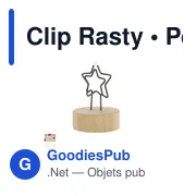 Clip Rasty personnalisable en bois avec logo pour bureau - Miniature 8