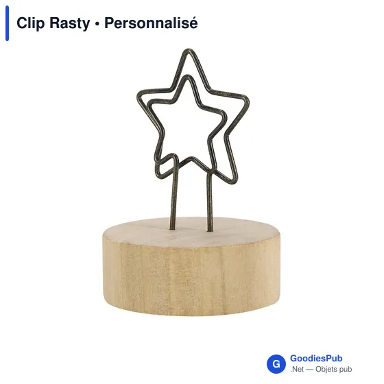 Clip Rasty personnalisable en bois avec logo pour bureau - Image 9