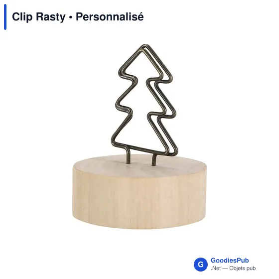 Clip Rasty personnalisable en bois avec logo pour bureau - Image 10