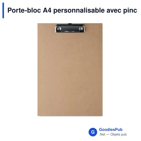 Porte-bloc A4 personnalisable avec pince pour logo - CLIPA