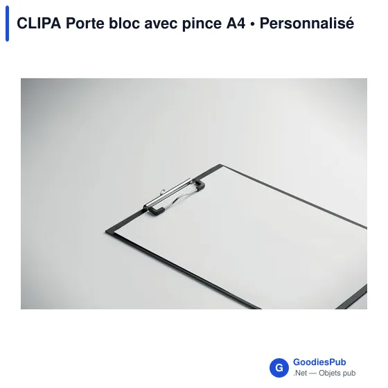 Porte-bloc A4 personnalisable avec pince pour logo - CLIPA - Image 11