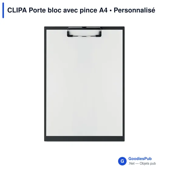 Porte-bloc A4 personnalisable avec pince pour logo - CLIPA - Image 8