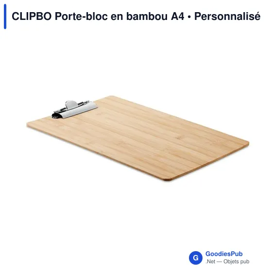 CLIPBO Porte-bloc en bambou A4 - Image 2