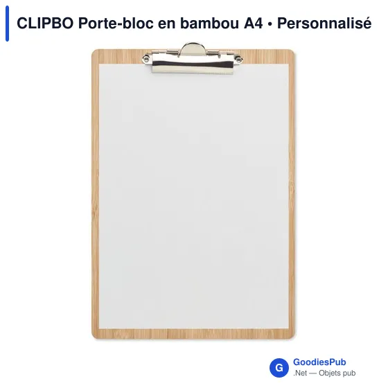 CLIPBO Porte-bloc en bambou A4 - Image 4