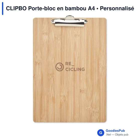 CLIPBO Porte-bloc en bambou A4 - Image 5