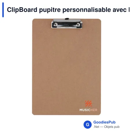 ClipBoard pupitre personnalisable avec logo - Presse-papiers pratique