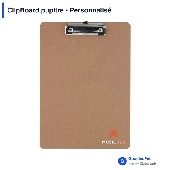 ClipBoard pupitre personnalisable avec logo - Presse-papiers pratique - Image 1