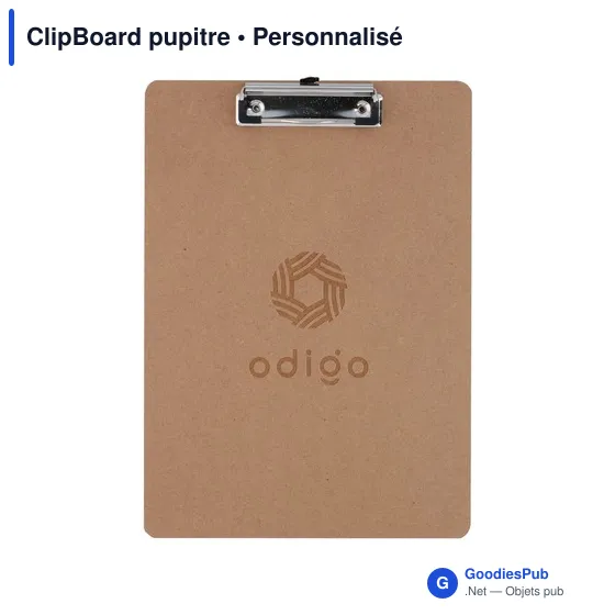 ClipBoard pupitre personnalisable avec logo - Presse-papiers pratique - Image 2