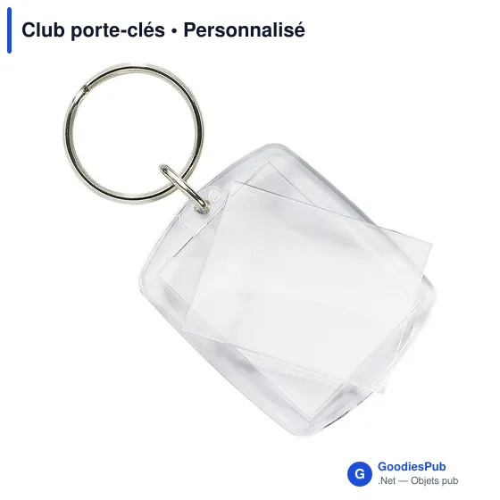 Porte-clés personnalisable en plexiglas avec logo - Club porte-clés - Image 1