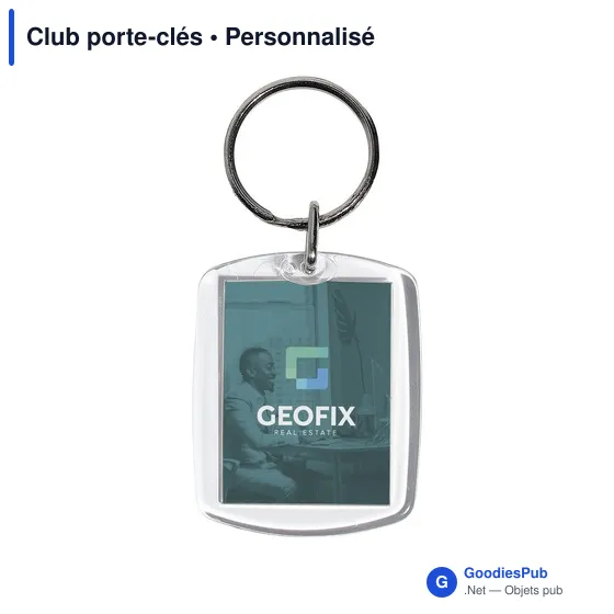 Porte-clés personnalisable en plexiglas avec logo - Club porte-clés - Image 2