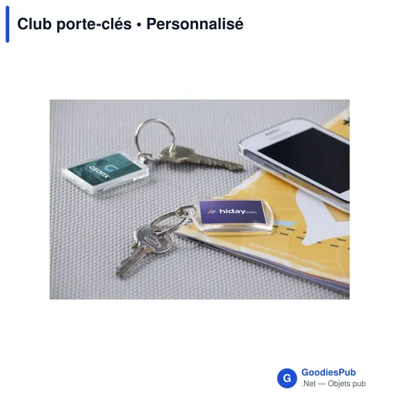 Porte-clés personnalisable en plexiglas avec logo - Club porte-clés - Image 3